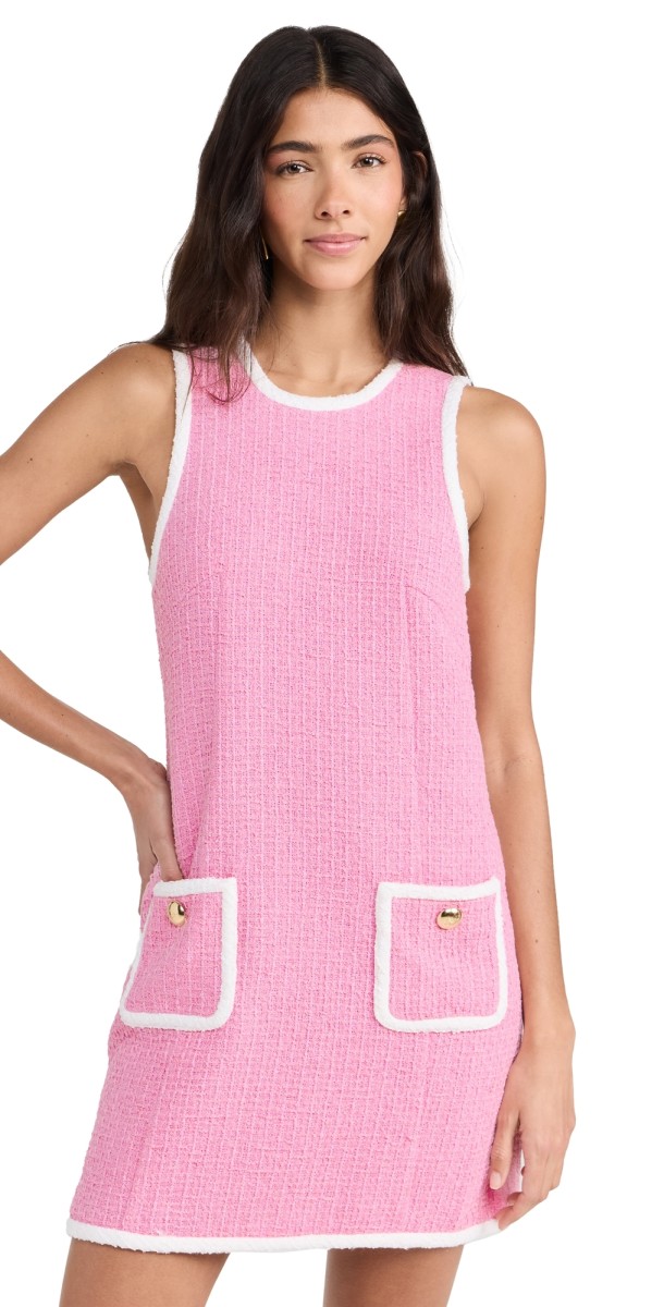 Cinq à Sept Contrast Auden Dress Flamingo/White
