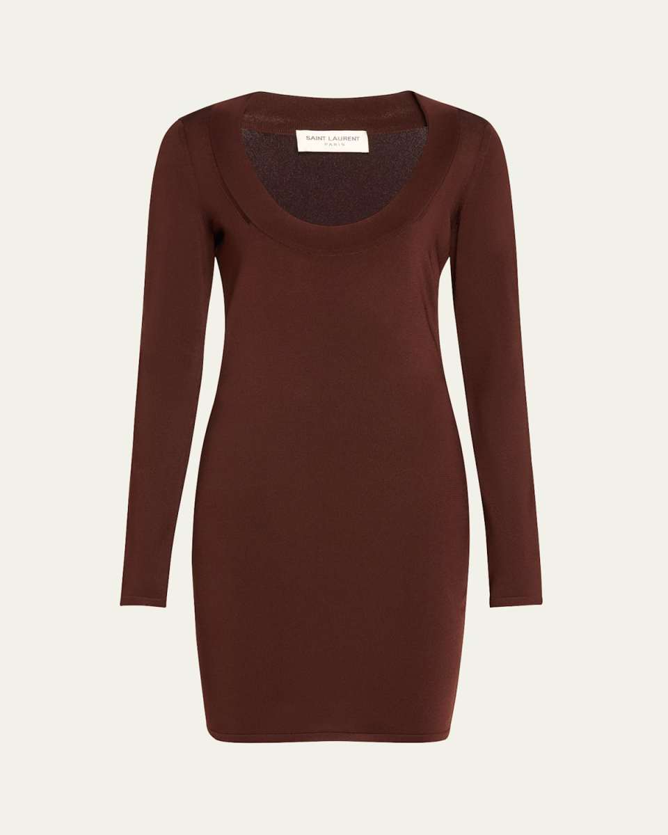 Deep Scoop Neck Mini Dress