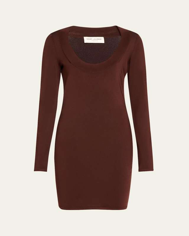 Deep Scoop Neck Mini Dress