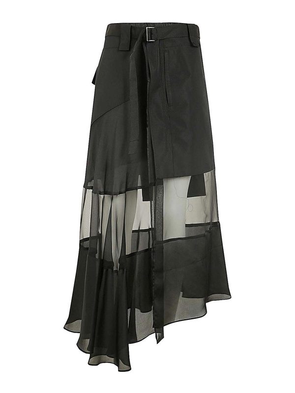 Sacai Jupe Midi - Noir