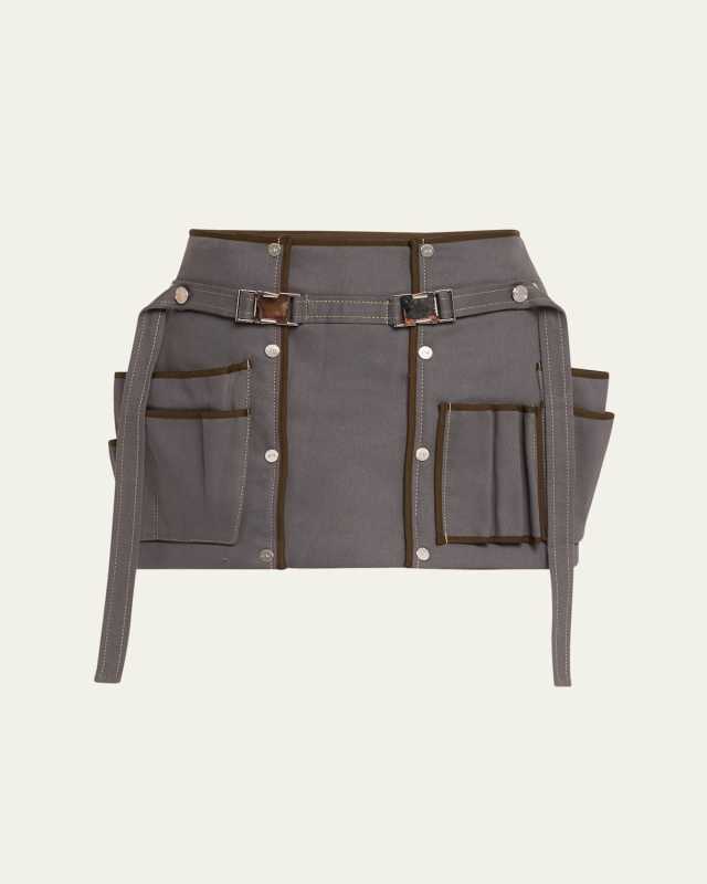 Denim Tool Belt Mini Skirt