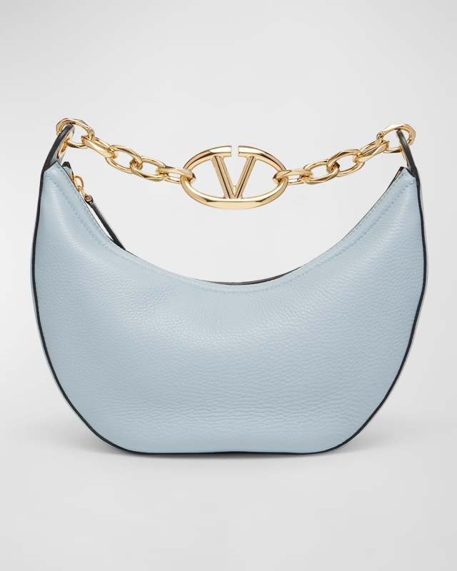 VLOGO Small Calfskin Moon Hobo Bag