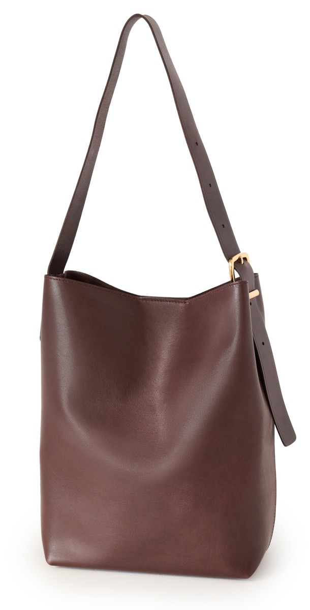 Madewell The Essential Bucket Tote in Leather Chocolate Raisin Leather