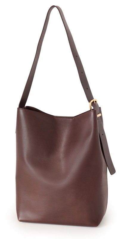 Madewell The Essential Bucket Tote in Leather Chocolate Raisin Leather