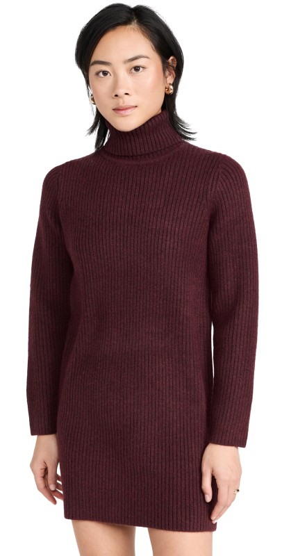 Line & Dot Barton Miniweater Dress Cabernet