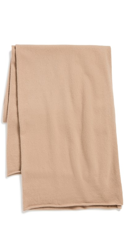 Vince New Boiled Cashmere Knit Blanket Wrap Camel