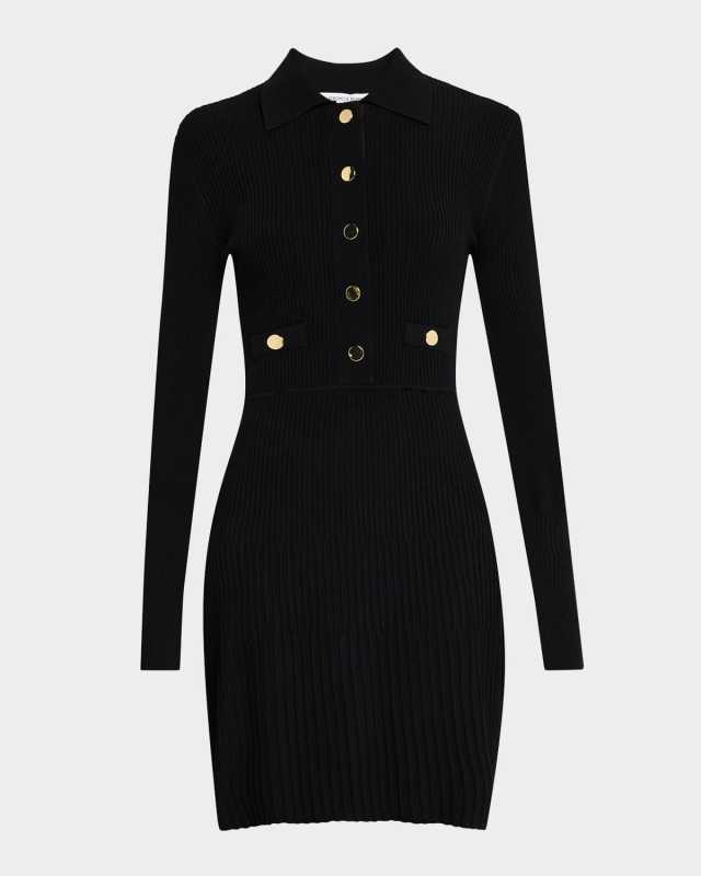 Lauper Long-Sleeve Ribbed Mini Dress