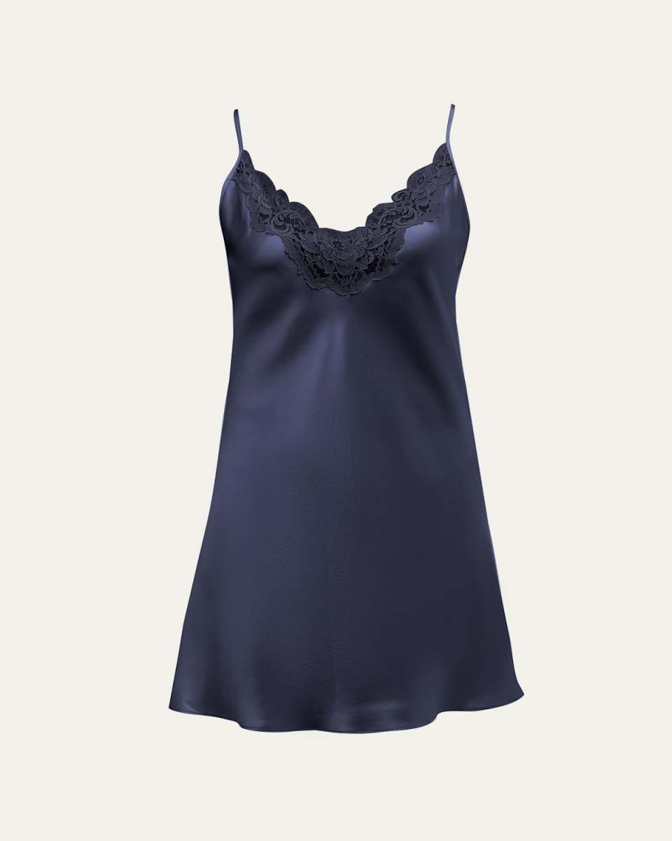Bijoux Lace-Trim Silk Chemise