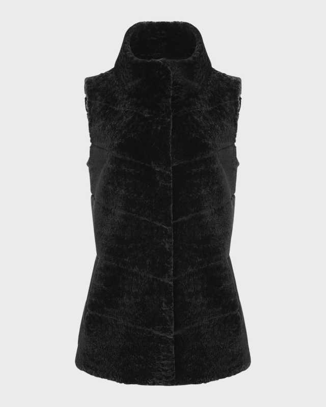 Reversible Textured Lamb Shearling Vest