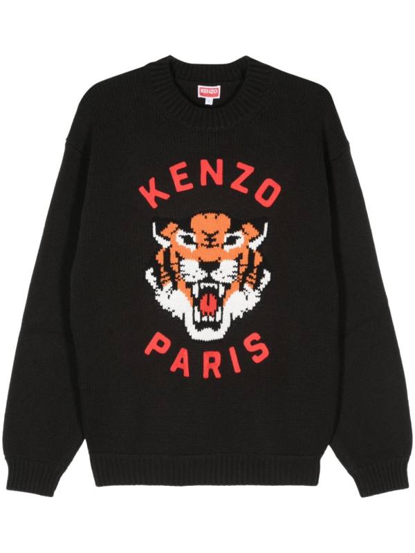 Lucky Tiger-intarsia sweater