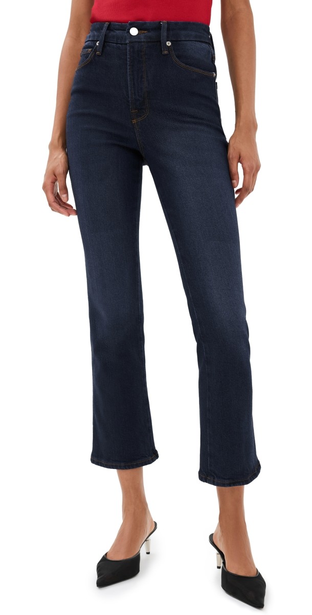 Good American Soft Tech Good Curve Straight Jeans Indigo537