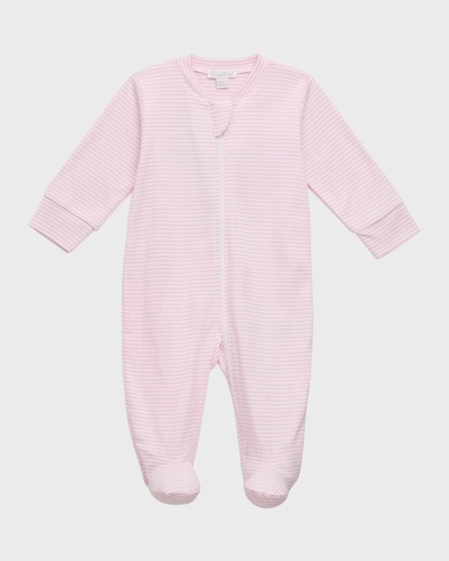Kid's Simple Stripes Zip Up Footie, Size Newborn-9M