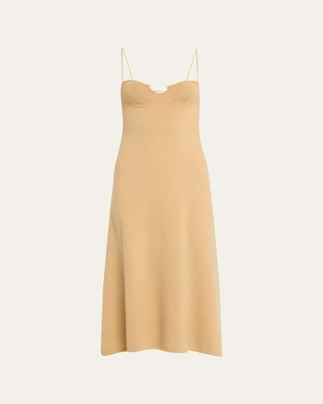 Ally Cashmere Sweetheart Bustier Midi Dress