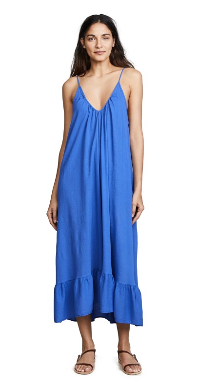 9seed Paloma Ruffle Maxi Dress Blueberry
