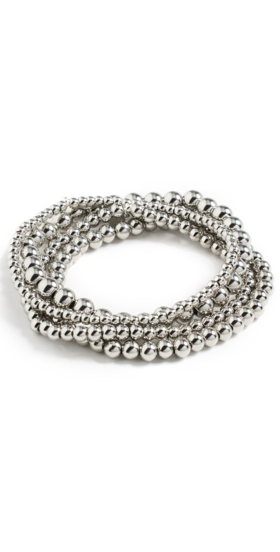 SHASHI Noor Bracelet Set of 4 Silver