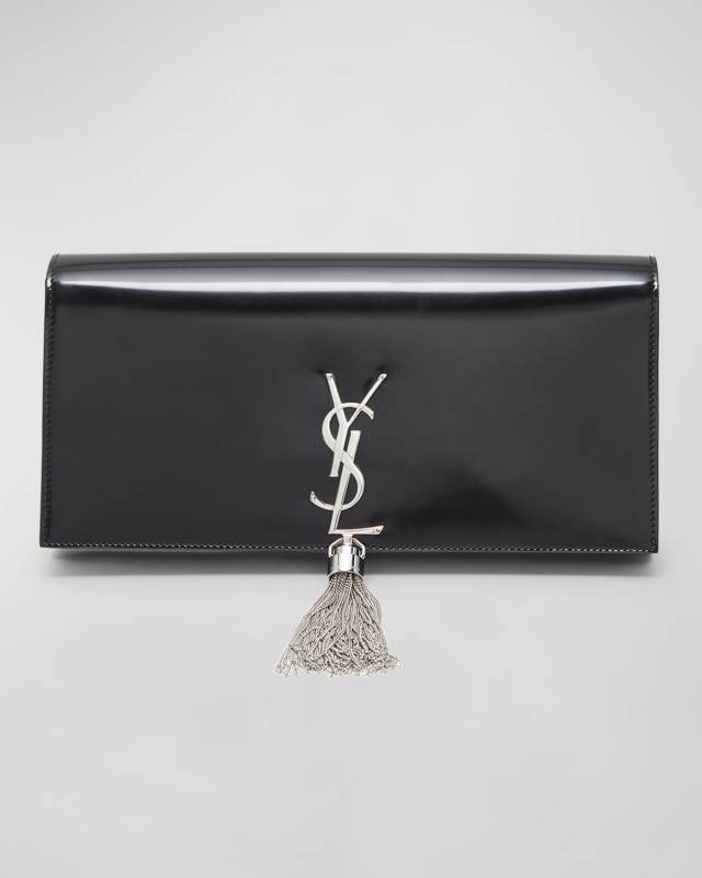 Kate Tassel YSL Clutch Bag in Spazzolato Leather
