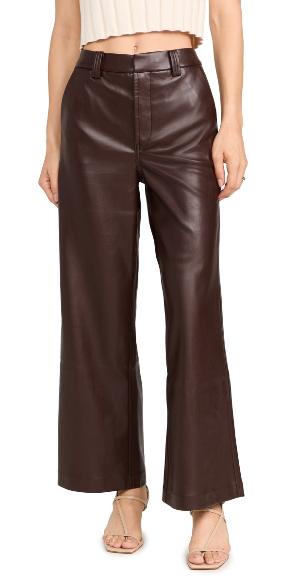 Joe's Jeans The Mia Vegan Leather Crop Trousers Coffee Bean