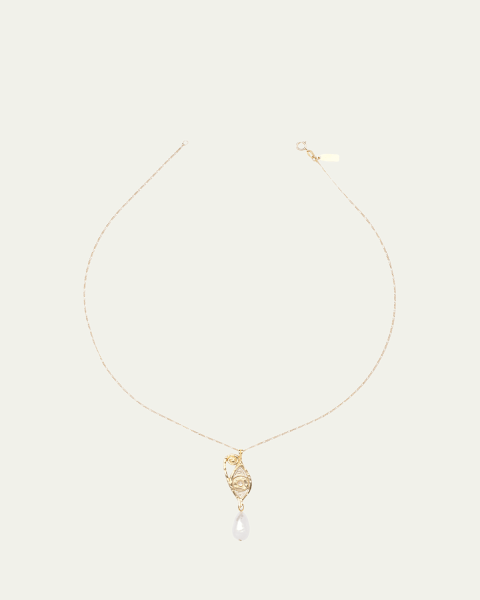 14K Yellow Gold Ayla Pearl Necklace