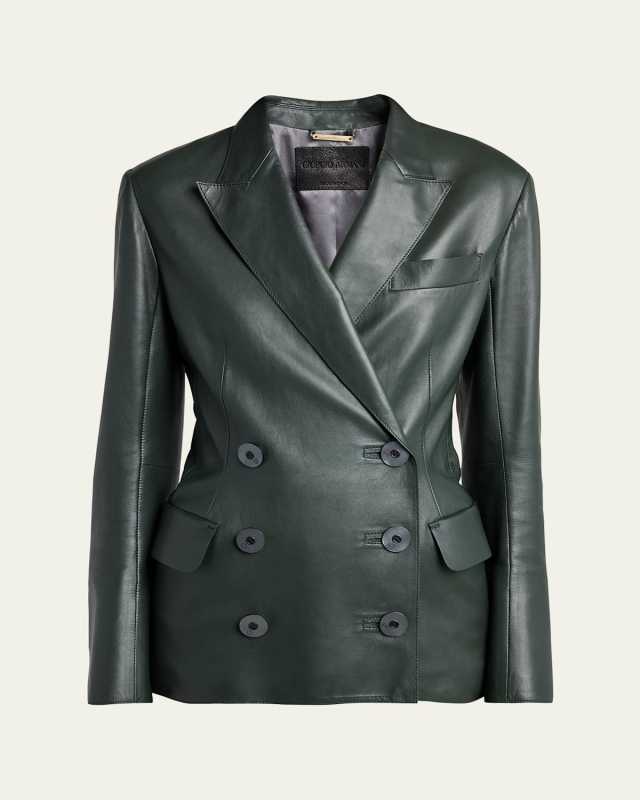 Tailored Leather Blazer Jacket