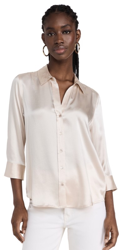 L'AGENCE Dani 3/4 Sleeve Blouse Champagne