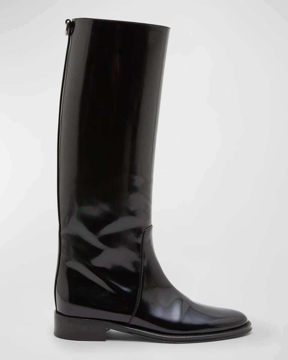 Hunt Knee-Length Patent Leather Boots