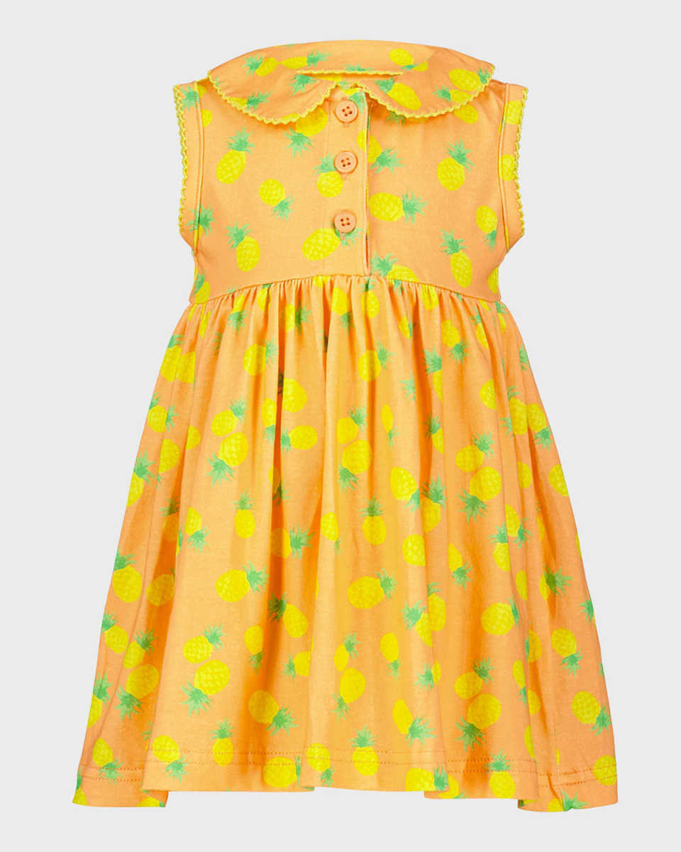 Girl's Pineapple-Print Sleeveless Dress, Size 6M-24