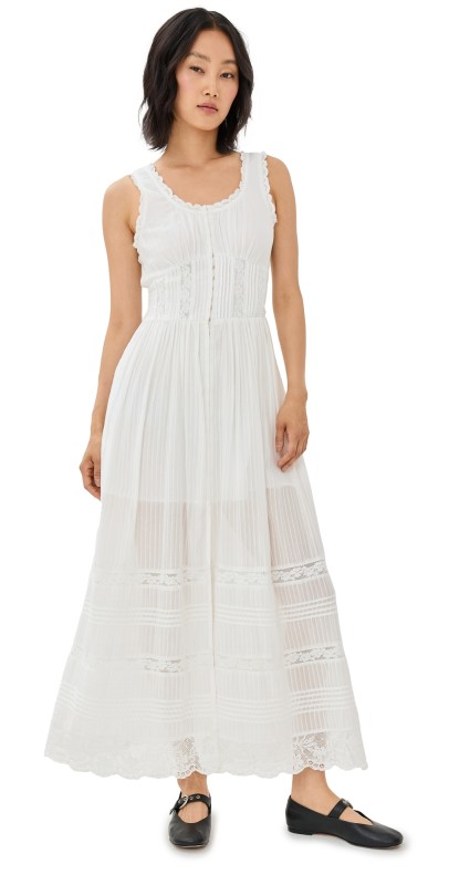 LoveShackFancy Santelle Dress True White