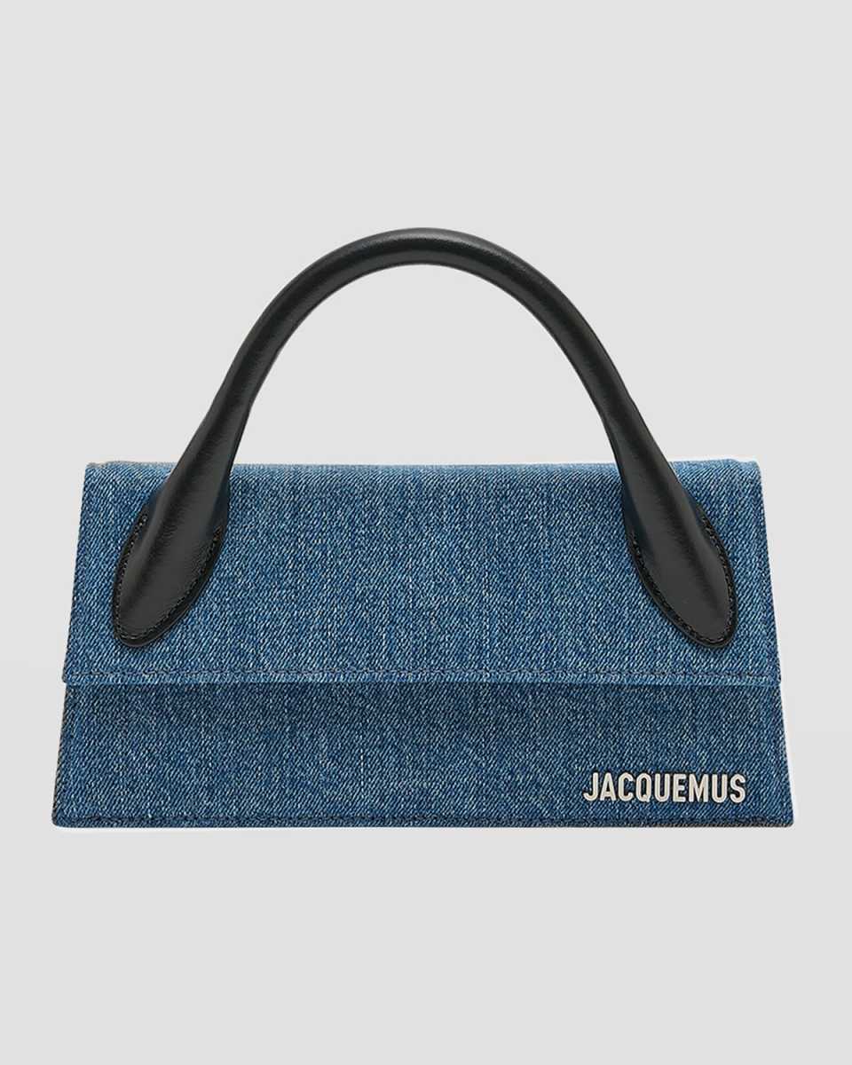 Le Chiquito Long Denim Top-Handle Bag