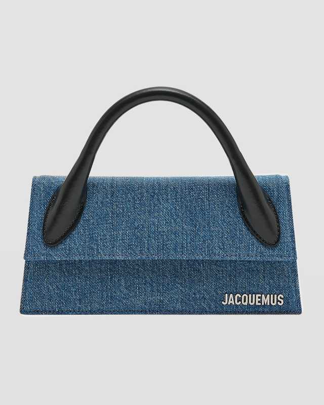 Le Chiquito Long Denim Top-Handle Bag