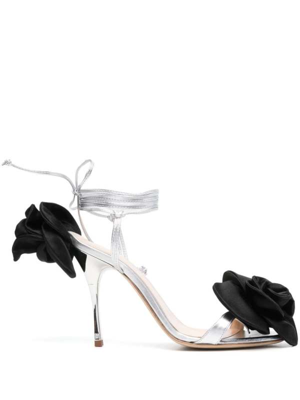 110mm floral-appliqué sandals