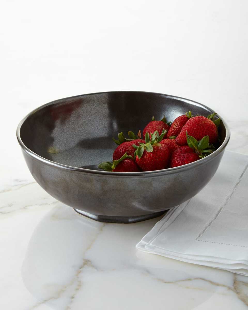 Pewter Stoneware 10" Serving Bowl