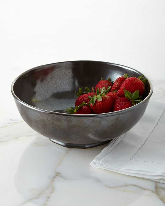 Pewter Stoneware 10" Serving Bowl