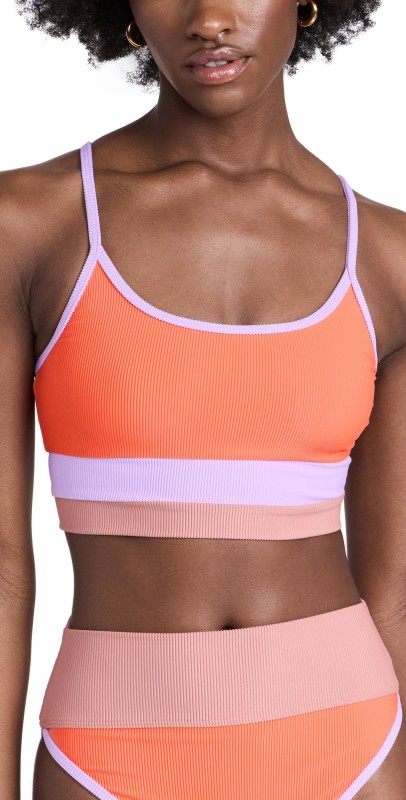 Beach Riot Eva Bikini Top Oasis Colorblock