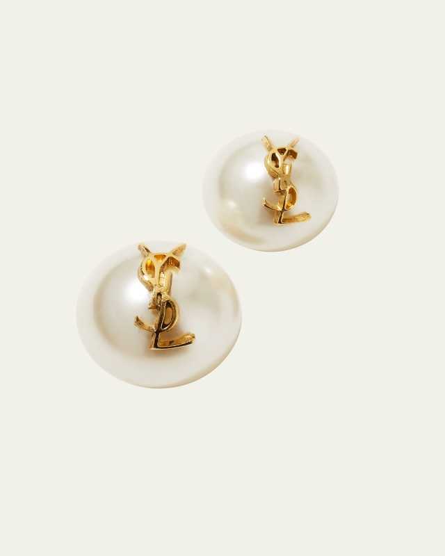 YSL Pearly Stud Earrings
