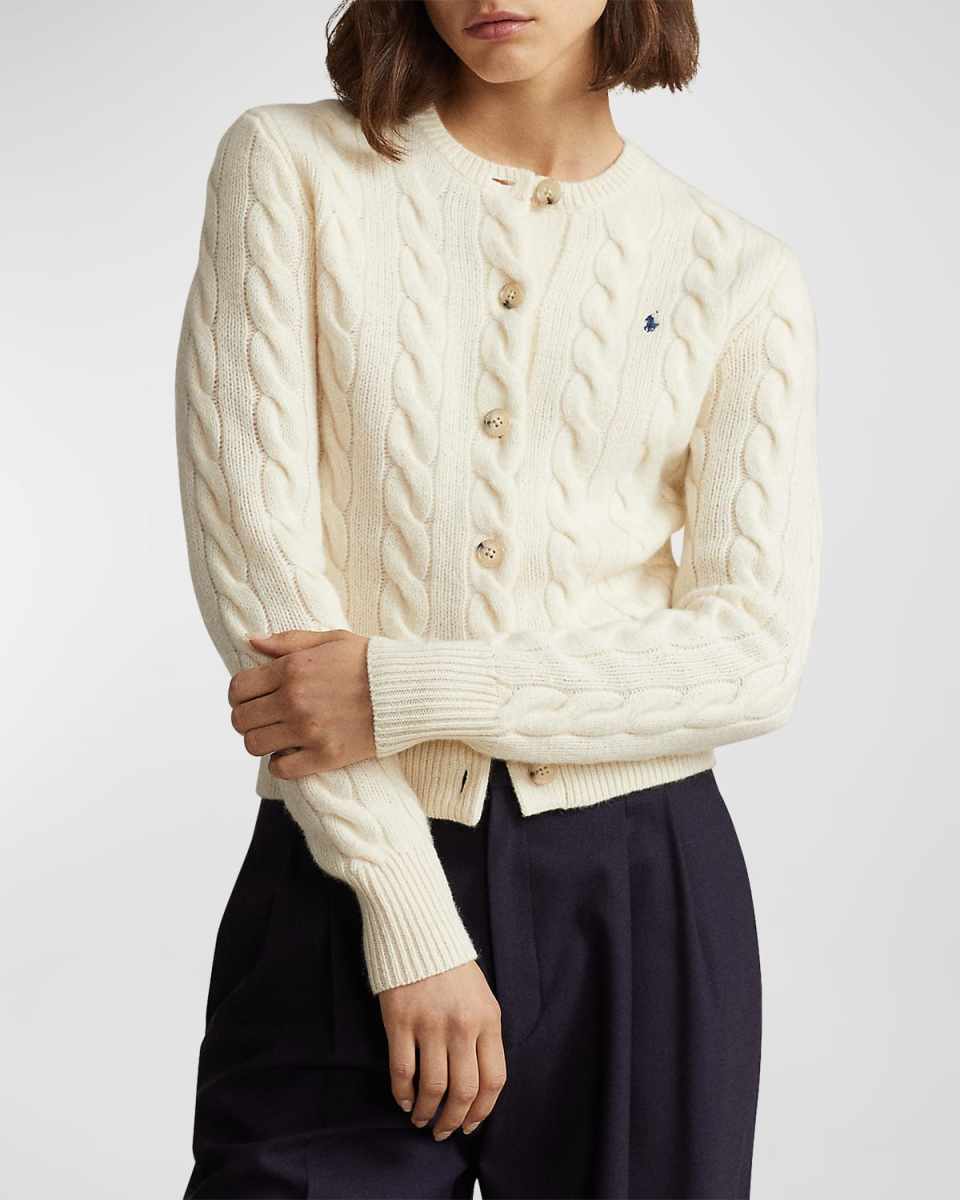 Cable-Knit Wool-Cashmere Cardigan