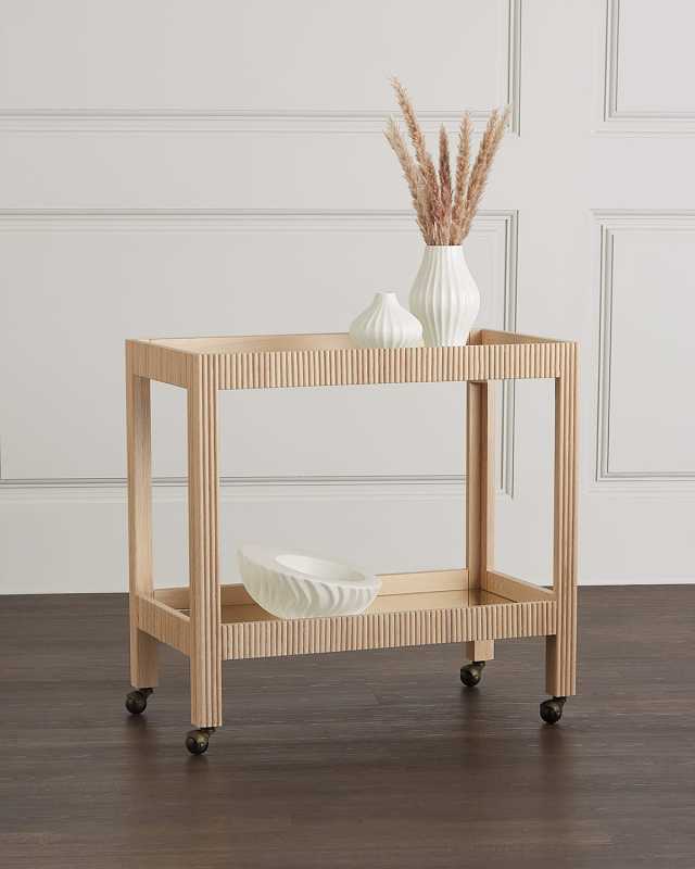 Brocke Fluted Bar Cart