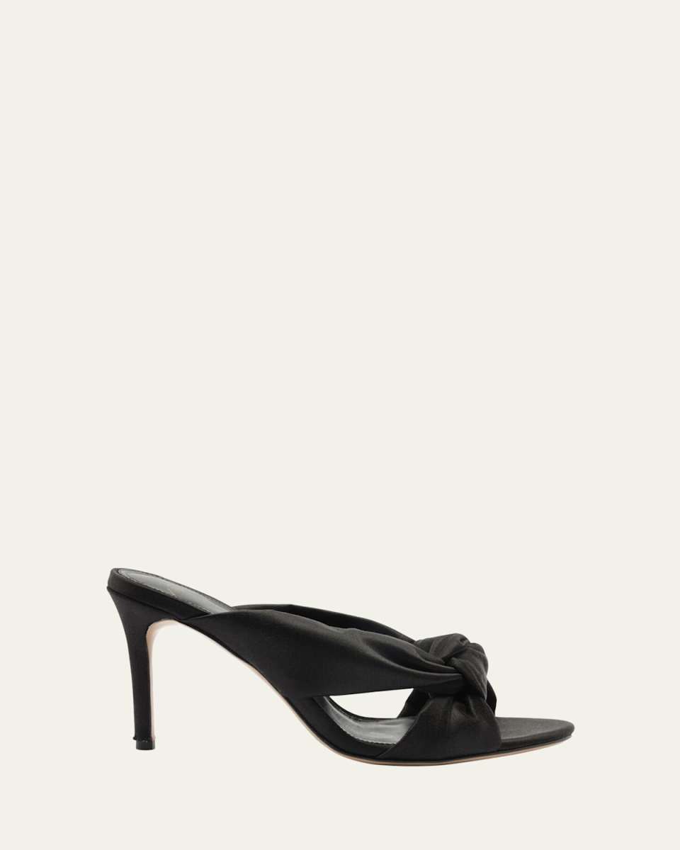 Sophie Knotted Satin Stiletto Mules