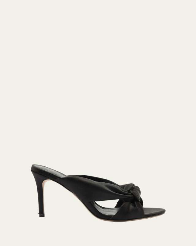 Sophie Knotted Satin Stiletto Mules