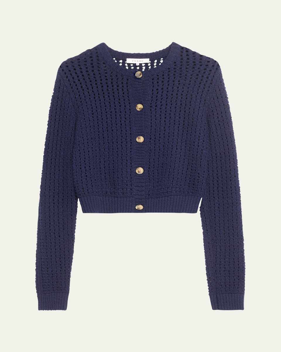 Cropped Tape-Yarn Cardigan