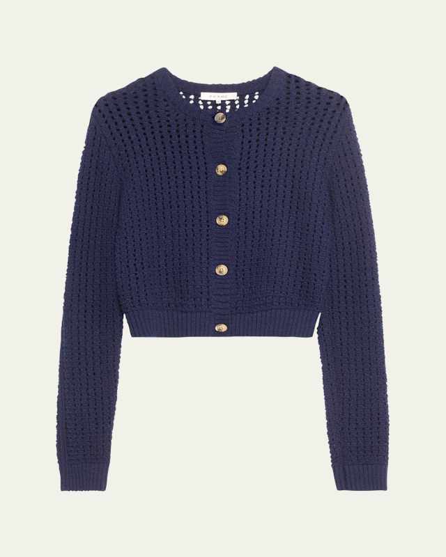 Cropped Tape-Yarn Cardigan