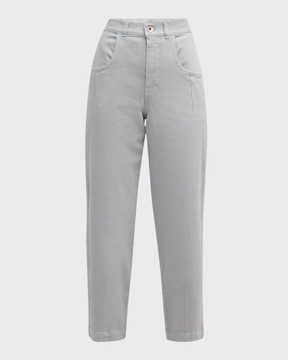 Stretch Denim High-Rise Straight-Leg Jeans