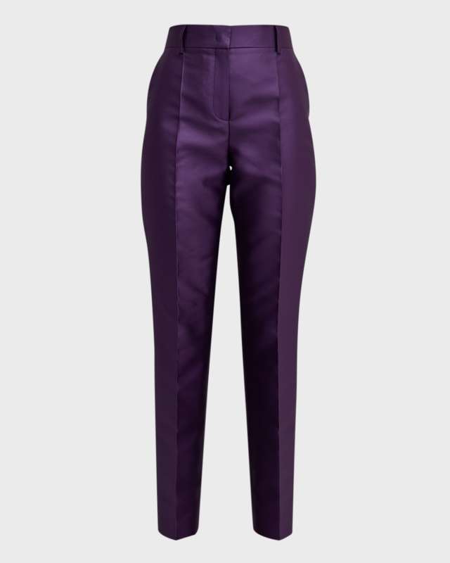 Straight-Leg Ankle Mikado Trousers