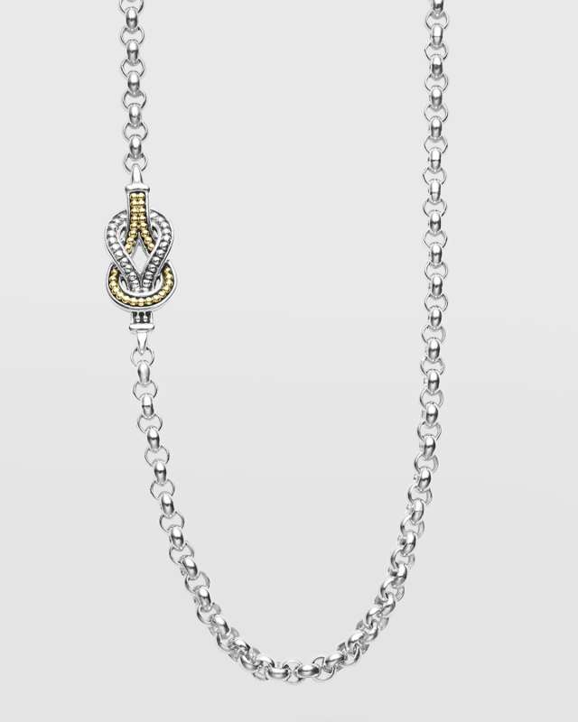 Newport 4-Station 4mm Rolo Chain Link Necklace