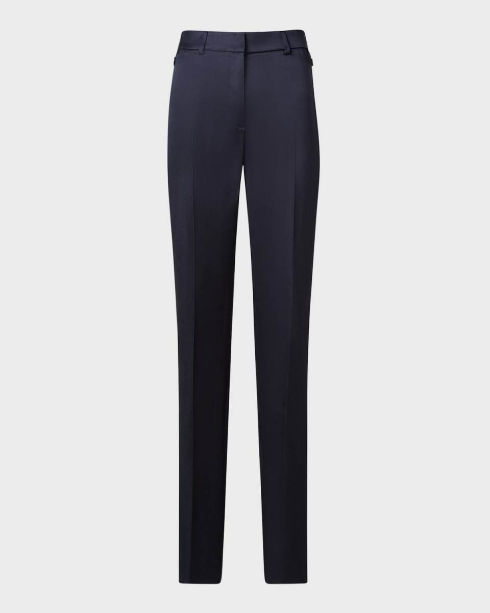 Meghan Mid-Rise Straight-Leg Wool-Cashmere Pants