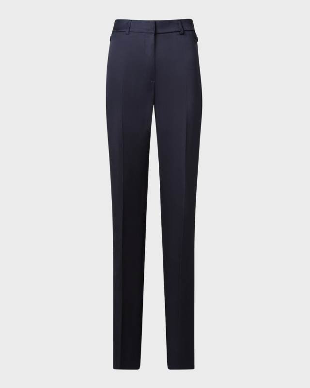 Meghan Mid-Rise Straight-Leg Wool-Cashmere Pants