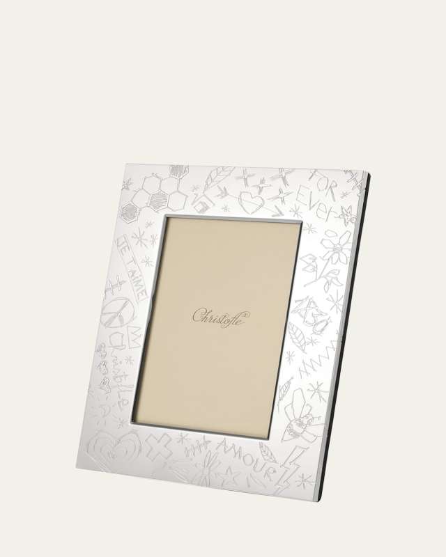 Graffiti Silver-Plated Picture Frame, 4" x 6"