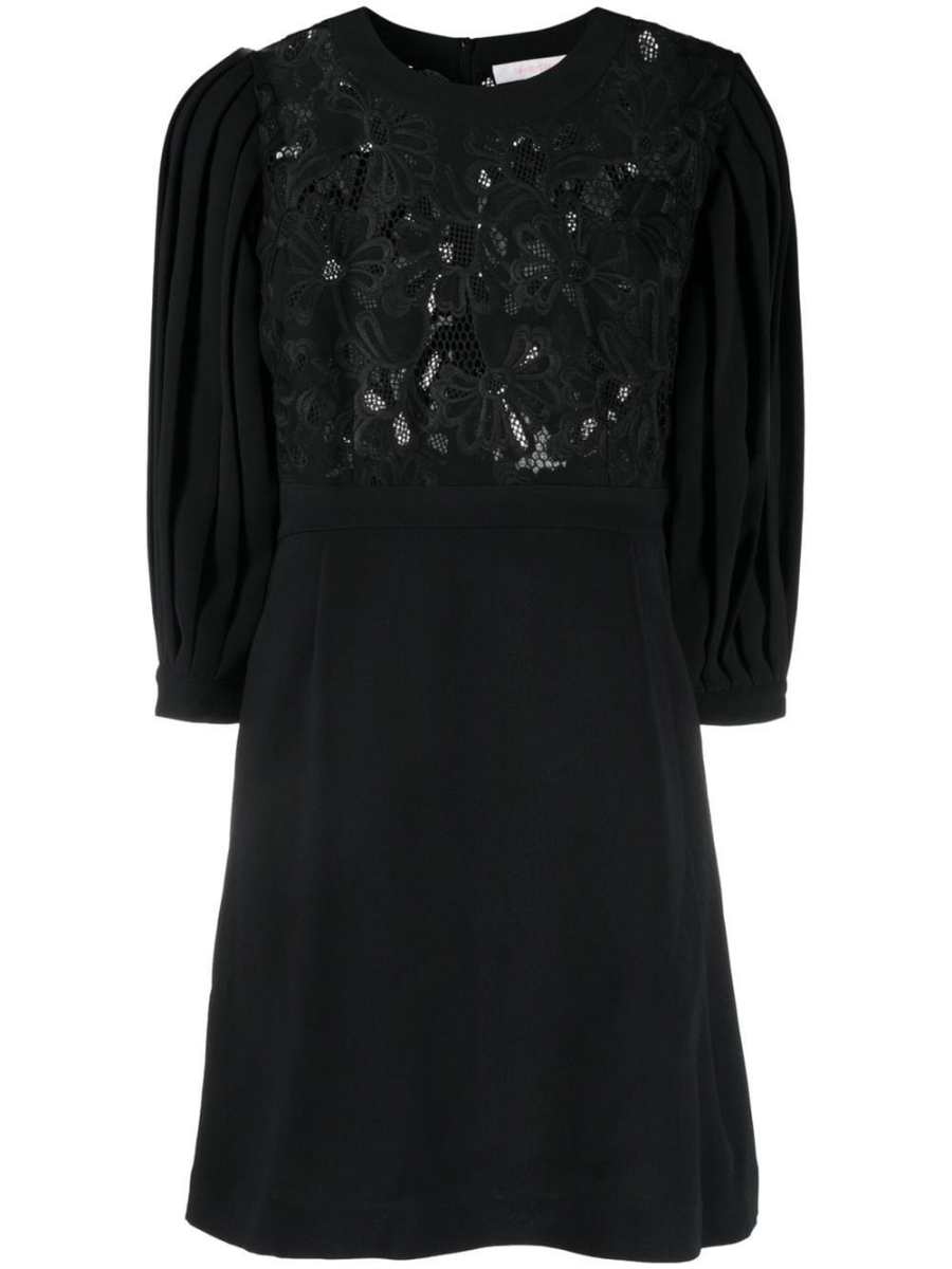 floral-panelled mini dress