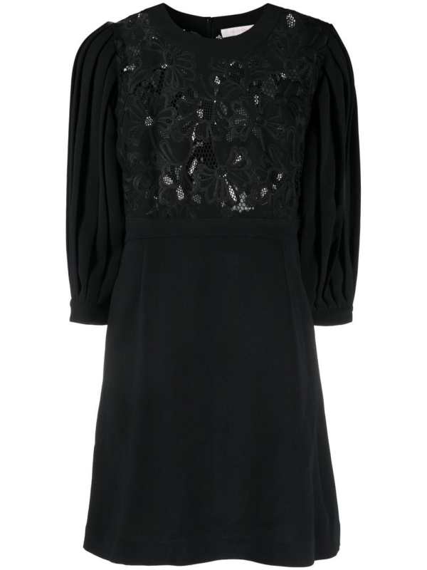 floral-panelled mini dress