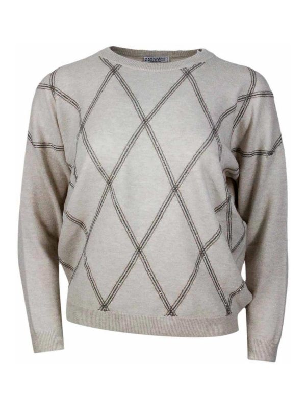 Brunello Cucinelli Pull Col Rond - Beige