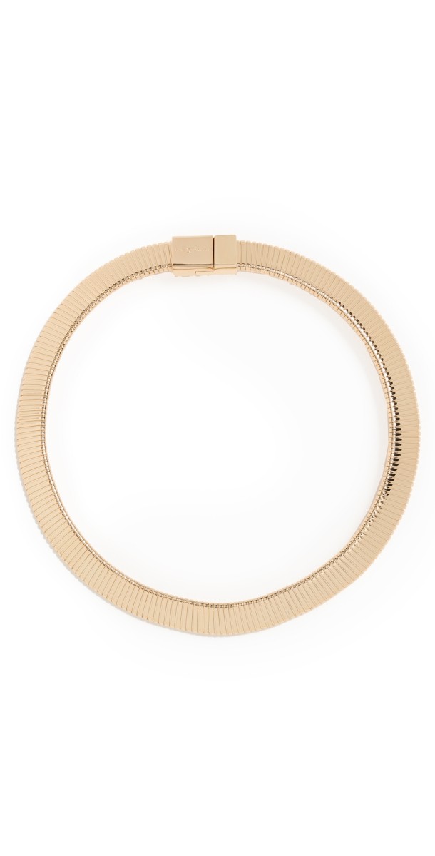 Kenneth Jay Lane Flat Stretch Collar Necklace Gold